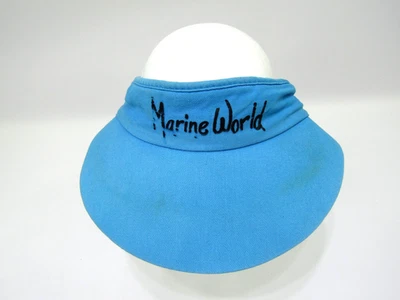 VTG Marine World Visor Hat Adjustable Strap Blue Cap Tourist Casual Read - Image 1 of 4