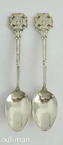 1914 DE COLECCIÓN PLATA MACIZA SOCIEDAD DE CLUBES DE RIFLE MINIATURA CUCHARAS DE TÉ X 2 - Imagen 1 de 9