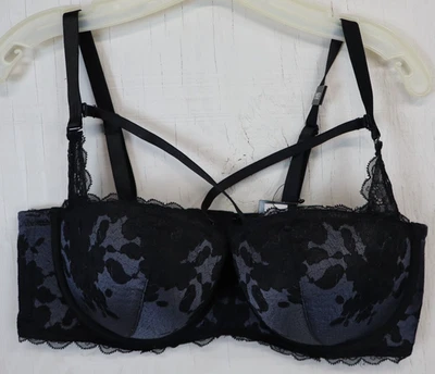 Torrid изгиб Bombshell мультиway пуш-ап бюстгальтер размер 38D черный цветочный кружева новый с Ярлыками - Изображение 1 из 4