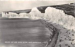 BIRLING GAP AND SEVEN SISTERS EASTBOURNE SUSSEX REAL PHOTO POSTCARD c.1960'S S&E - Picture 1 of 2