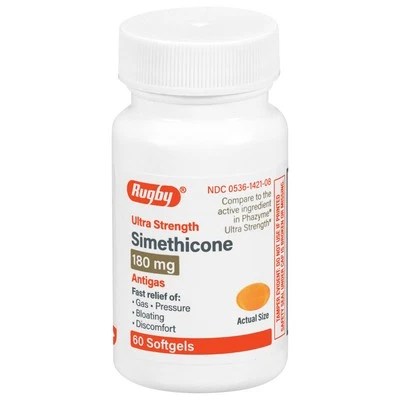 Rugby Simethicone 180mg Softgels Anti-Gas, 60 Softgels, (2 Pack) - Image 1 of 4