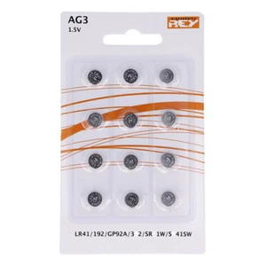 Pack de 12 Pilas AG3 1.5V Tipo Botón Alcalina en Blister Gran Calidad Modelo b13 - Imagen 1 de 2