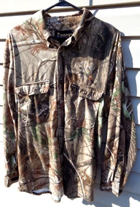 Vtg Men's ROCKY Button Up LS Polyester Shirt AP SCENT IQ Atomic Realtree Camo L - Picture 1 of 6