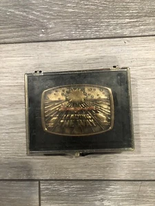 Snap On Solid Brass "LEADING THE WAY " Belt Buckle USA 1988 SSX-1232 - Picture 1 of 4