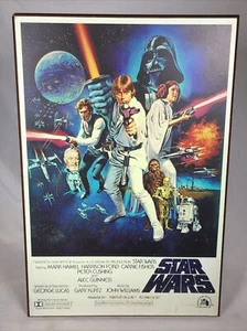 Star Wars 1977 A New Hope Wood Poster Plaque 19" X 13" Silver Buffalo - Picture 1 of 9