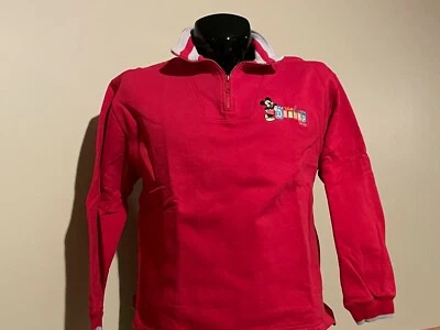 Sudadera Grande Vintage Años 90 WALT DISNEY WORLD Mickey Mouse Bordada 1/4 Cremallera Foto 1 de 4
