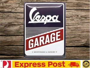 tin signs man cave shed garage Nostalgic Art Vespa Garage 30x40cm Sign - gifts - Picture 1 of 5