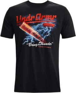 Under Armour Men's Lightning Script Baseball Short Sleeve T-Shirt Black LG NWT - Picture 1 of 6