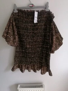 Abito Topshop con stampa leopardata con scollatura taglia 14 prezzo consigliato £ 35 regalo festa San Valentino - Foto 1 di 17