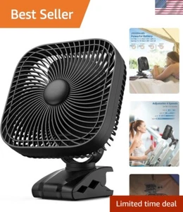 Outdoor 20000mAh Rechargeable Fan: Clip, Hook, or Stand - Perfect for Camping - Picture 1 of 8
