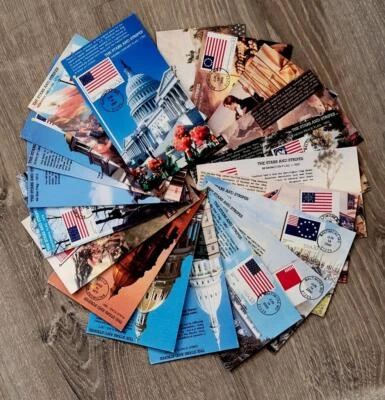 USA, SCOTT # 3403, COMPLETE SET OF 20 BGC FDC COVERS - PATRIOTIC USA FLAGS 2000 - Image 1 of 4