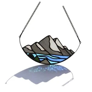Mountain Decor Suncatcher for Window, Stained Glass Window Hanging and Wall - Picture 1 of 7
