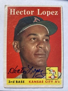 1958 Topps #155 Hector Lopez AUTOGRAPHED Card - Kansas City Athletics Died 2022 - Picture 1 of 2