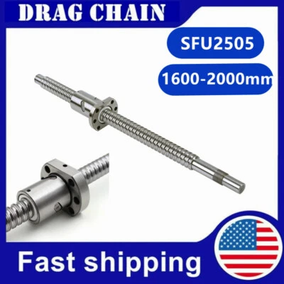 Ball Screw RM2505 SFU2505 1600mm-2000mm Ballnut C7 Ballscrew End Machined CNC US - Image 1 of 4