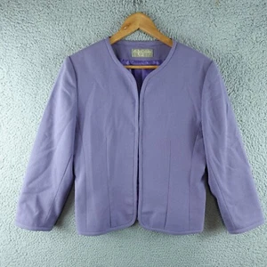 Perri Cutten Womens Jacket 10 Purple Wool Hook Close Corporate Work Career Lined - Picture 1 of 10
