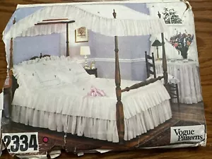 Canopy Bed Curtain Valance Bedspread Sham Vogue 2334 Craft Sewing Pattern VTG - Picture 1 of 6