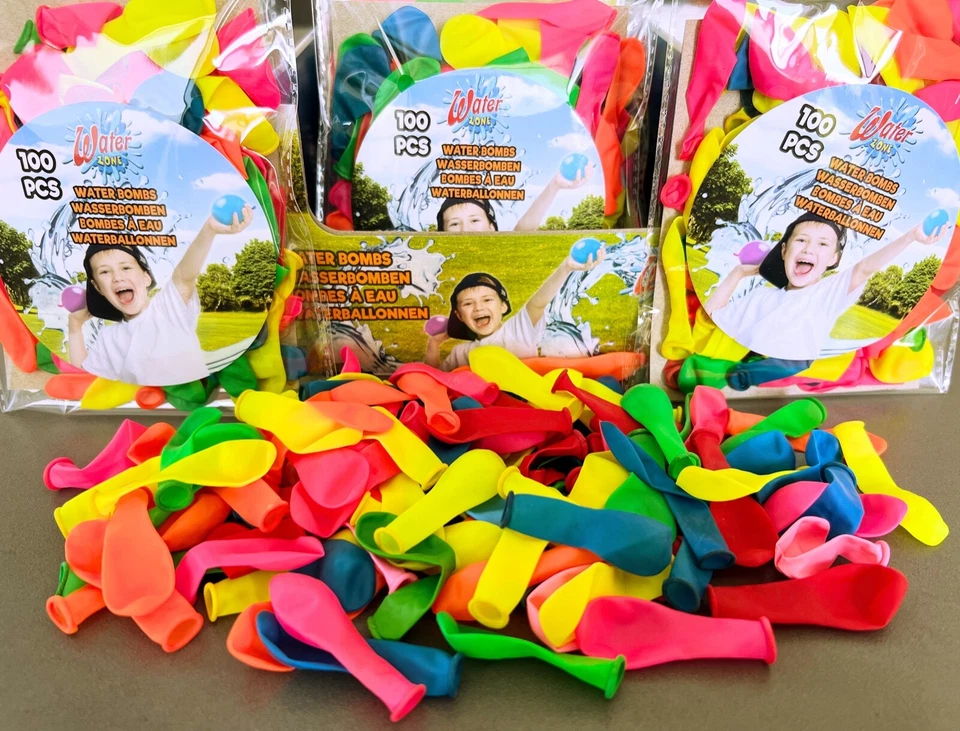 100 Wasserbomben Wasserbombe Ballons bunte Mitgebsel Kindergeburtstag Wasser - Bild 1 von 1