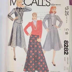 Vintage 80s McCalls Pattern 8282 Jacket A-Line Skirt Sz 10 Petite-able Uncut - Picture 1 of 2