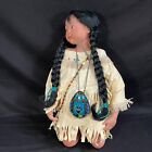 Native American Indian Porcelain Girl Doll Kneeling