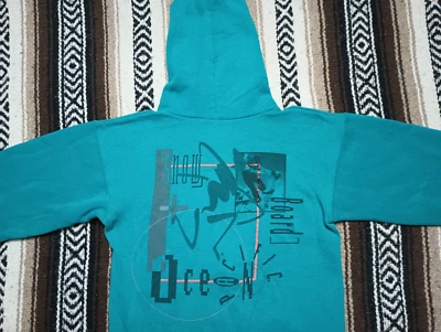 Moletom com capuz Ocean Pacific snowboard vintage anos 80 anos 90 surf esqui zíper completo juventude G - Imagem 1 de 4