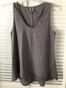 EUC XCVI Zoe Tank Georgette Back Panel Muted Green 100% Cotton Blouse S - Picture 1 of 5