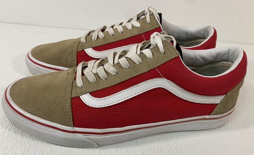 Sneakers VANS Off The Wall rosse marroni tomaia in pelle e tela da uomo taglia 11