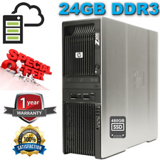 HP Z600 Workstation Dual Intel Xeon 12 Cores 24GB RAM 480GB SSD Q400 Win 10 Pro