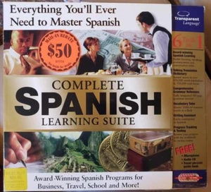 COMPLETE SPANISH LEARNING SUITE - 6 CDs - SURVIVAL PHRASES BOOKLET - DICTIONARY - Picture 1 of 1