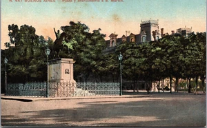 Argentina Buenos Aires Plaza y Monumento a San Martin Vintage Postcard B209 - Picture 1 of 2