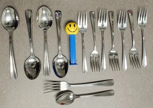 Oneida GALA IMPULSE Stainless Flatware 4 Soup 1 Teaspoon, 1 Dinner Fork 7 Salad - Picture 1 of 10