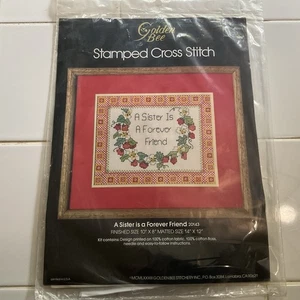 Goldene Biene gestempelt Kreuzstich 20143 Eine Schwester ist eine ewige Freundin - Bild 1 von 4