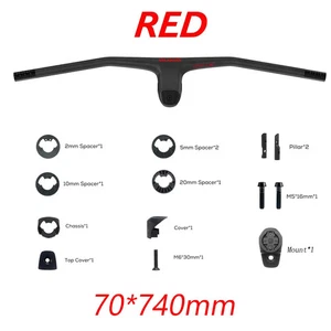 740MM -40° Degree Full Carbon Fiber Integrated Cockpit MTB Riser Flat Handlebar - Picture 1 of 40