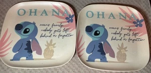 2 - 10" Disney Lilo & Stitch OHANA Family Melamine Dinner Plates - Picture 1 of 3