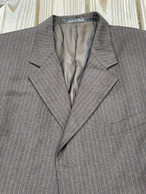 VALENTINO Su Misura VTG Striped Flannel Wool Suit EU60 US50/52 - Image 1 of 4