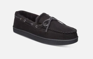 Club Room Mens Moccasin Slippers Black S 6 - 7 NEW $30 100139651 - Picture 1 of 2