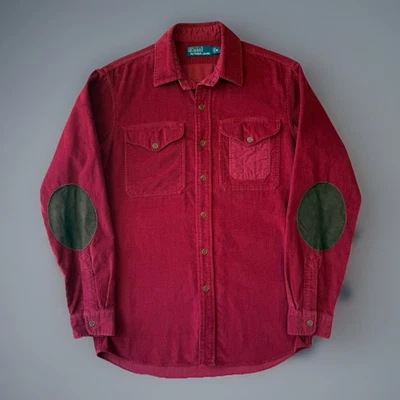 Vintage Polo Country Corduory Shirt M Red 90s Ralph Lauren Workwear RRL New York - Image 1 of 4