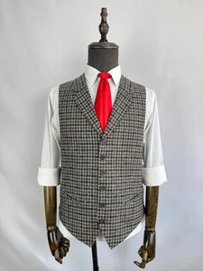 SuitSupply Capetown Waistcoat Vest Wool Cashmere Notch Lapel Houndstooth US 38R - Picture 1 of 20