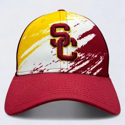 USC Southern Cal Trojans Hat Cap Snapback Burgundy Marbled New Era 9FORTY - Image 1 of 4