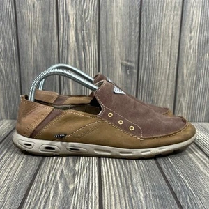Columbia Bahama PFG Techlite Vent Shoes Boat Fishing Men 9 Brown Leather Canvas - Picture 1 of 10