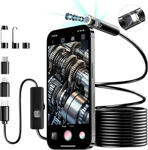 Dual Lens Endoscope Camera with Light, Teslong Mechanic Borescope Inspection Cam - Picture 1 of 6
