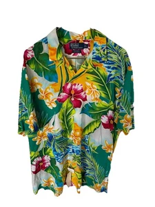POLO RALPH LAUREN Vintage 90s CALDWELL Aloha shirt SIZE: XL VISCOSE Floral NWT - Picture 1 of 8