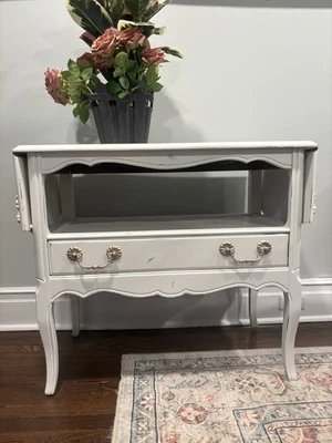 Mesa consola Shabby Chic. Hermoso! 2 lados de hojas caídas con rosas levantadas.l Foto 1 de 4