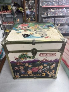 RARE Vintage Nintendo Super Mario Zelda Box Toy Chest Storage Retro Video Games - Picture 1 of 22