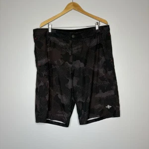Affliction Swim Trunks Swim Shorts Mens 38 Gray Black Board Shorts Eagle Tattoo - Picture 1 of 7