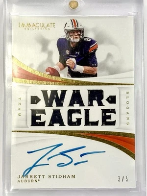 2019 Panini Immaculate Gold War Eagle RPA #30 Jarrett Stidham RC /5 SSP - Image 1 of 2