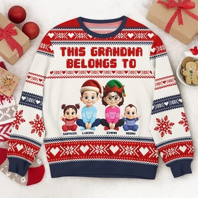 Personalized Grandma Christmas Sweater, Custom Grandkids Names Gift - Image 1 of 4