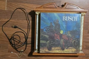Busch Bayerische Bier Feuerwehrmänner Feuerwehr LEUCHTSCHILD Vintage 60’er KOMPLETTWERK - Bild 1 von 9