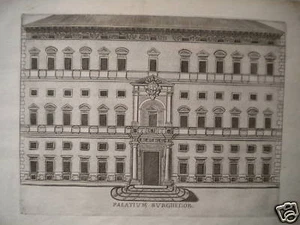 M Roma Palazzo Borghese acquaforte originale 1655 Palace - Imagen 1 de 1