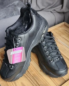 NEU Skechers D'Lites Premier Damen 6 Schuhe SN 1728 BBK schwarz Leder Turnschuhe - Bild 1 von 13