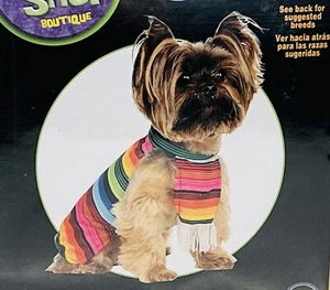 Rubies Pet Shop Dog Costume Serape Poncho Halloween Sz M/L Clothes Colorful NEW - Picture 1 of 3